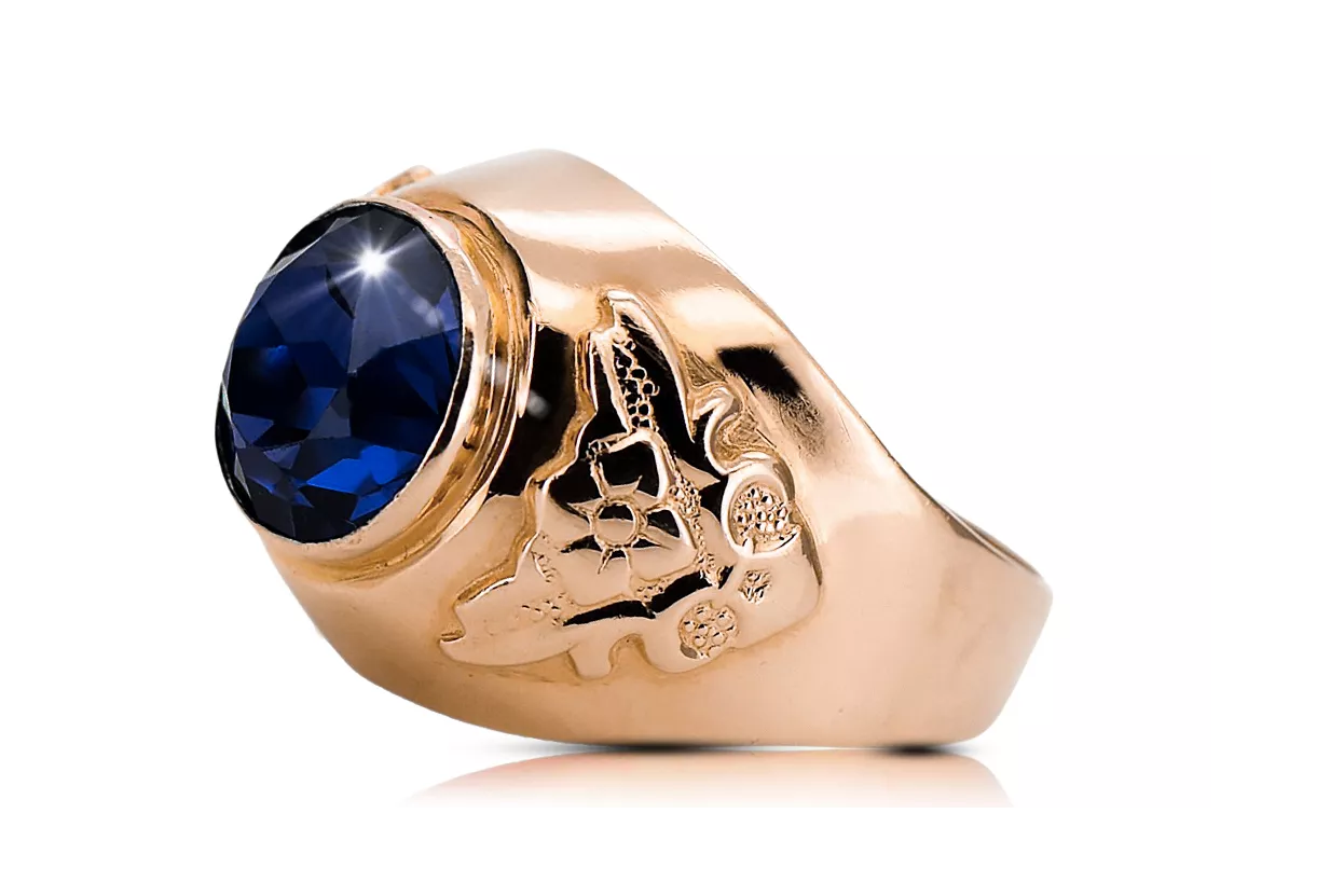 Prsten Vintage Sapphire Originální Vintage 14k z růžového zlata vrc078r